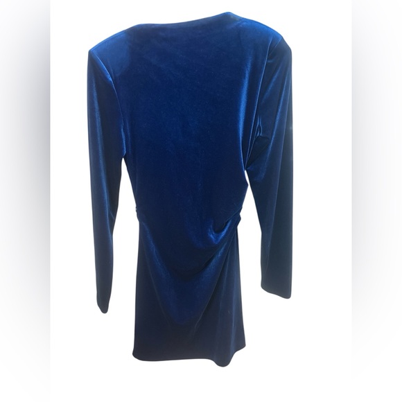 Zara Elegant Blue Velvet Dress - Picture 2 of 2